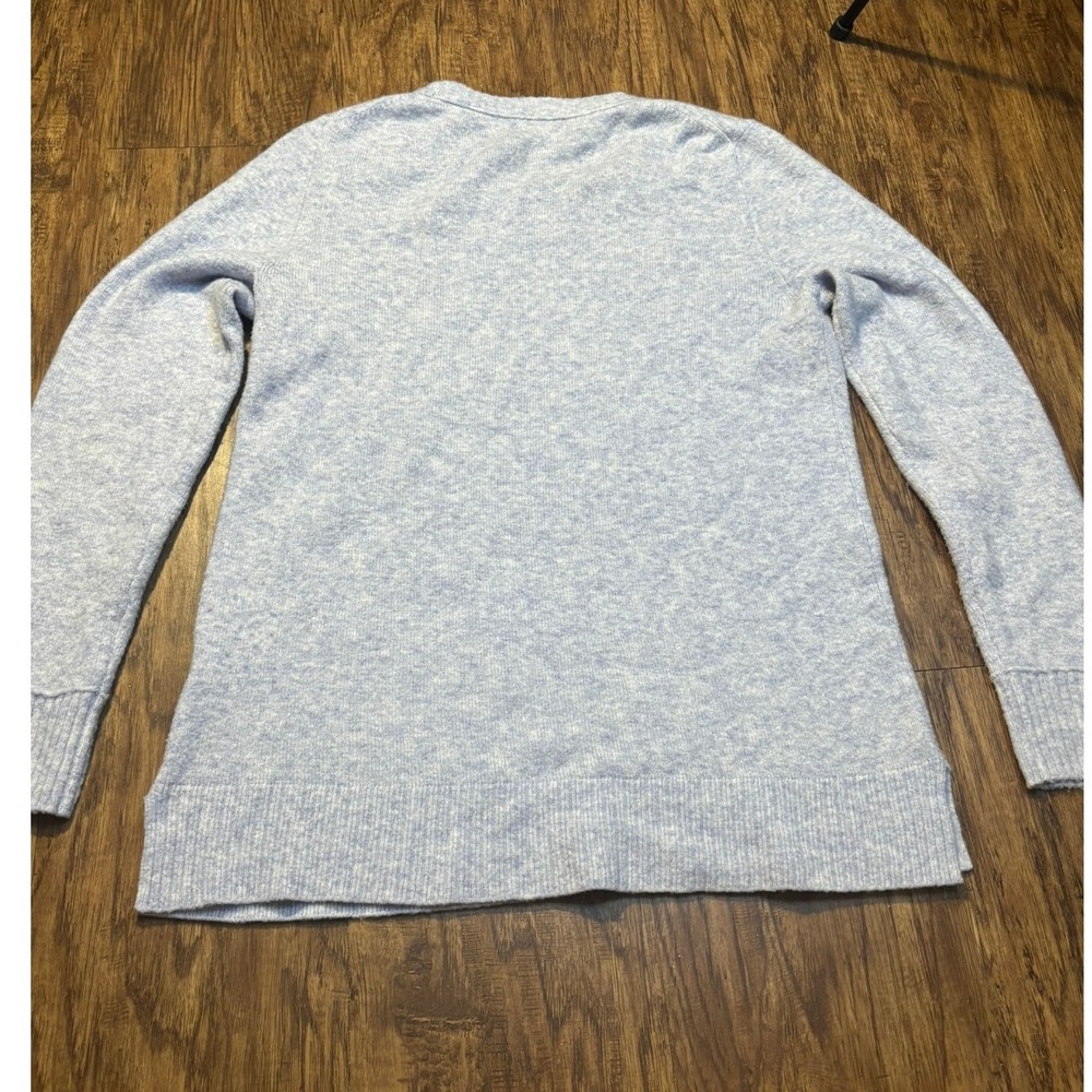 J Crew Light Blue‎ Speckled Knit Crewneck Sweater Long Sleeve cozy warm Size S - Picture 3 of 9